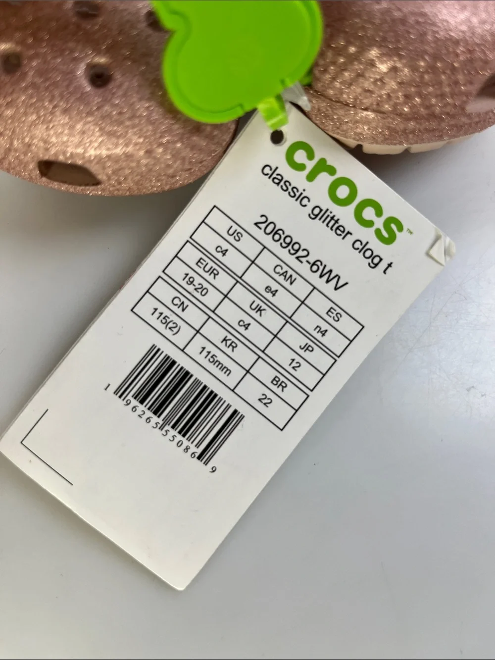Crocs Classic Glitter Clog Pink Baby Size C4 NEW